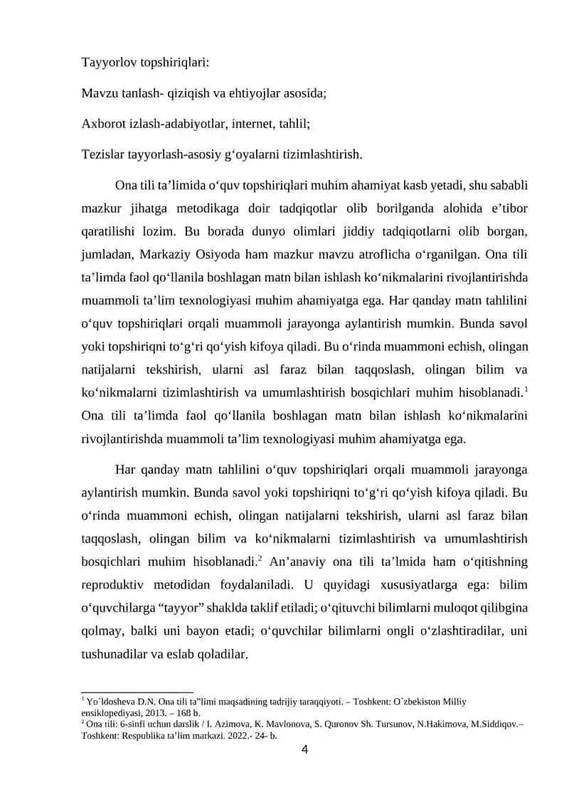 O‘quv topshiriqlarining ahamiyati 4