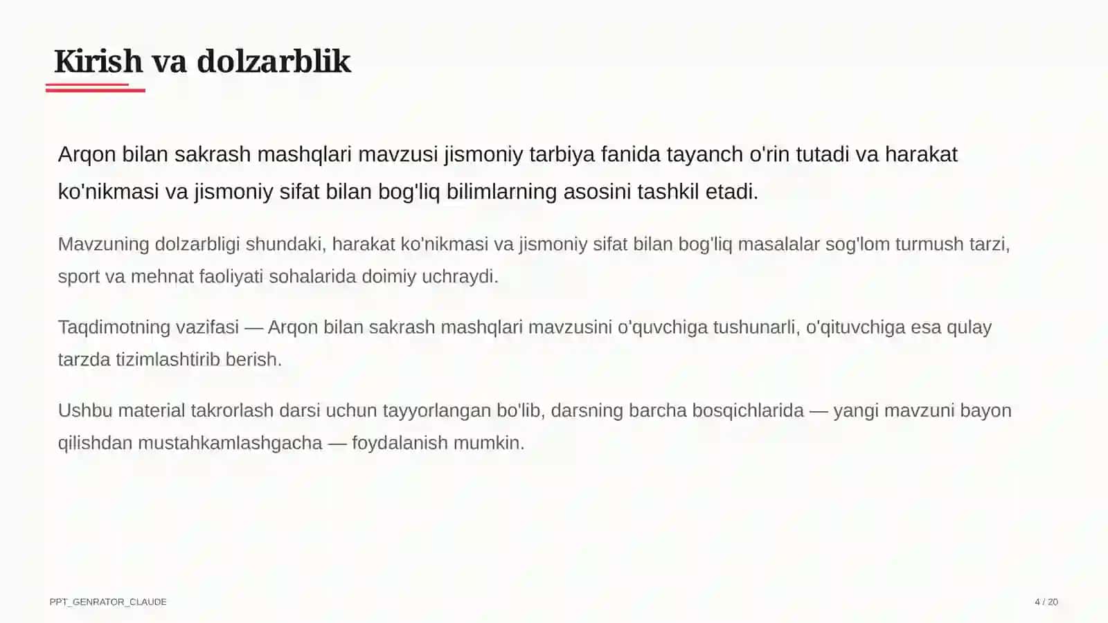 Arqon bilan sakrash mashqlari (3-sinf) 4