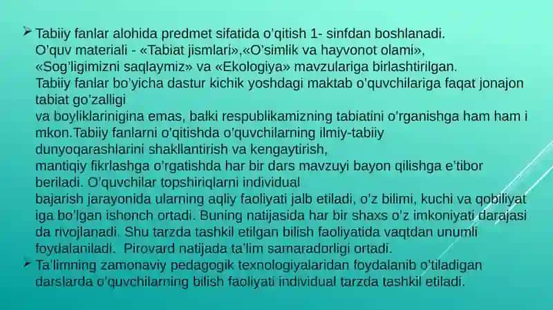 Tabiiy fan darslarida zamonaviy pedagogik texnologiyalardan foydalanish 4