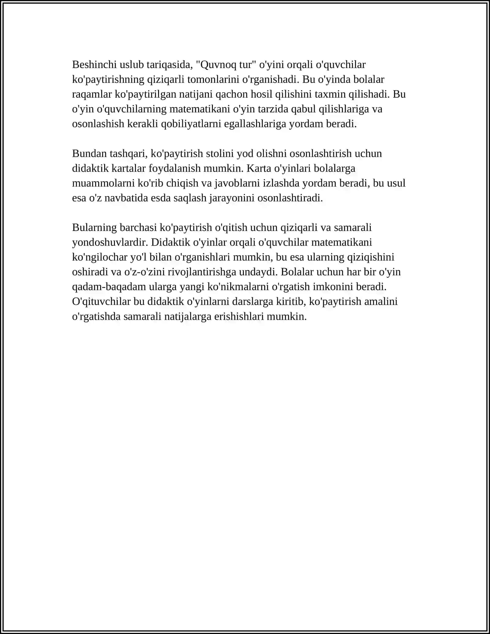 KOʻPAYTIRISH VA BOʻLISH AMALLARINI OʻRGATISH METODIKASI 4