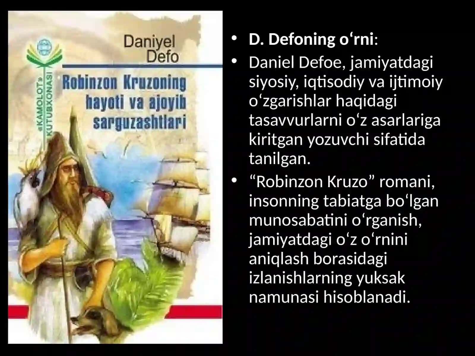 D.Defoning “Robinzon Kruzo” romani badiiyati 4