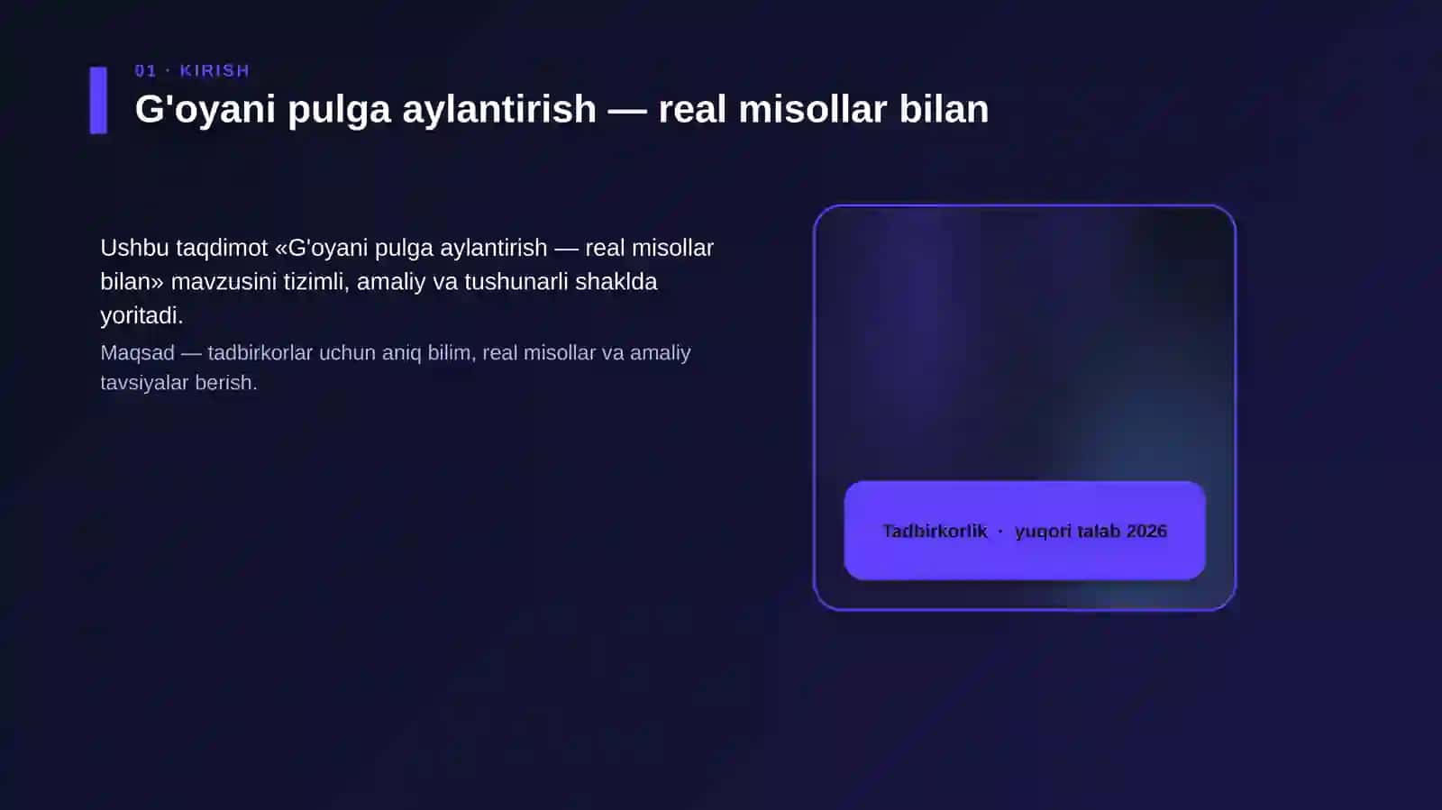 G'oyani pulga aylantirish — real misollar bilan 4