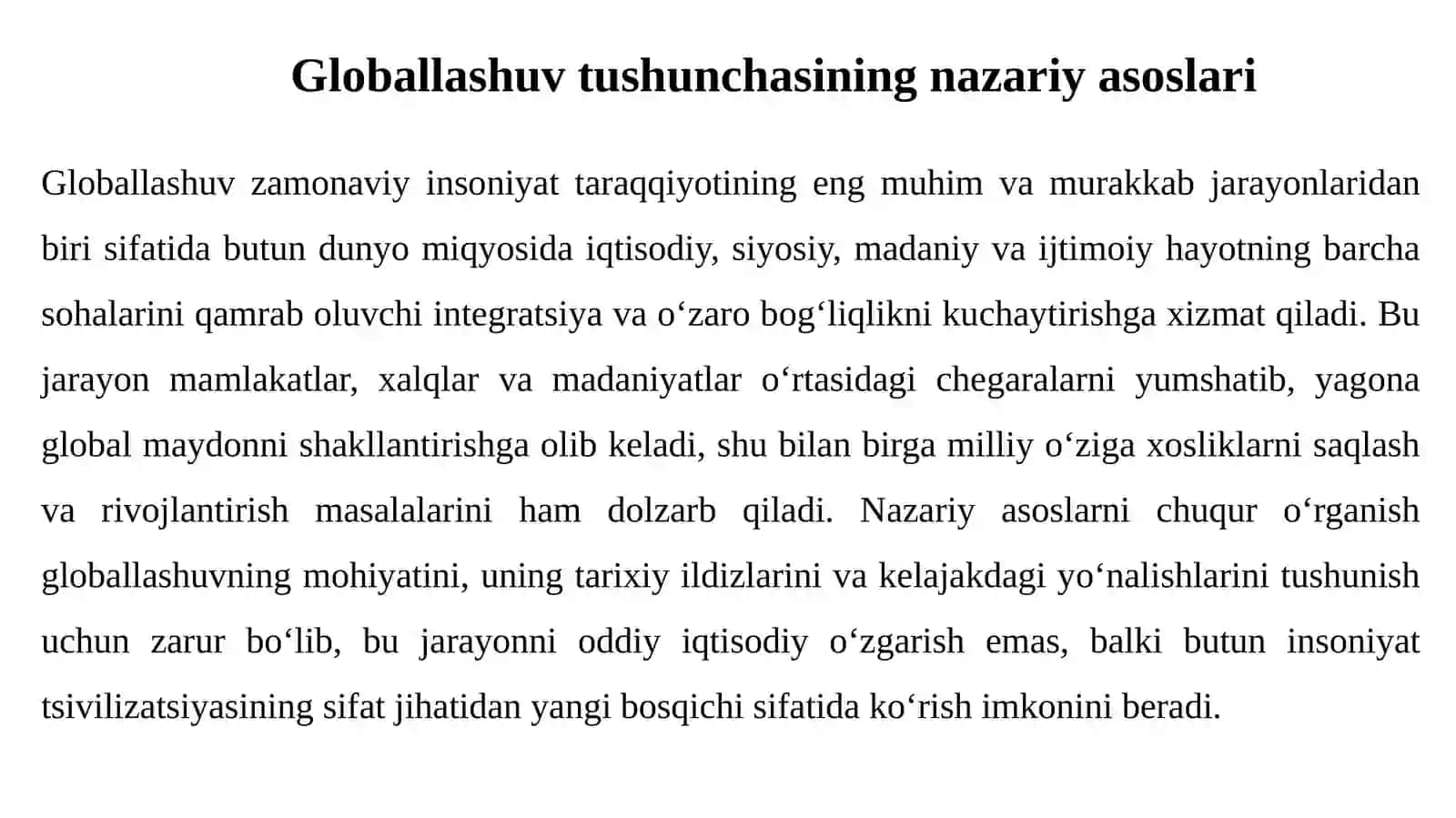 Globallashuvningfalsafiytalqini 4