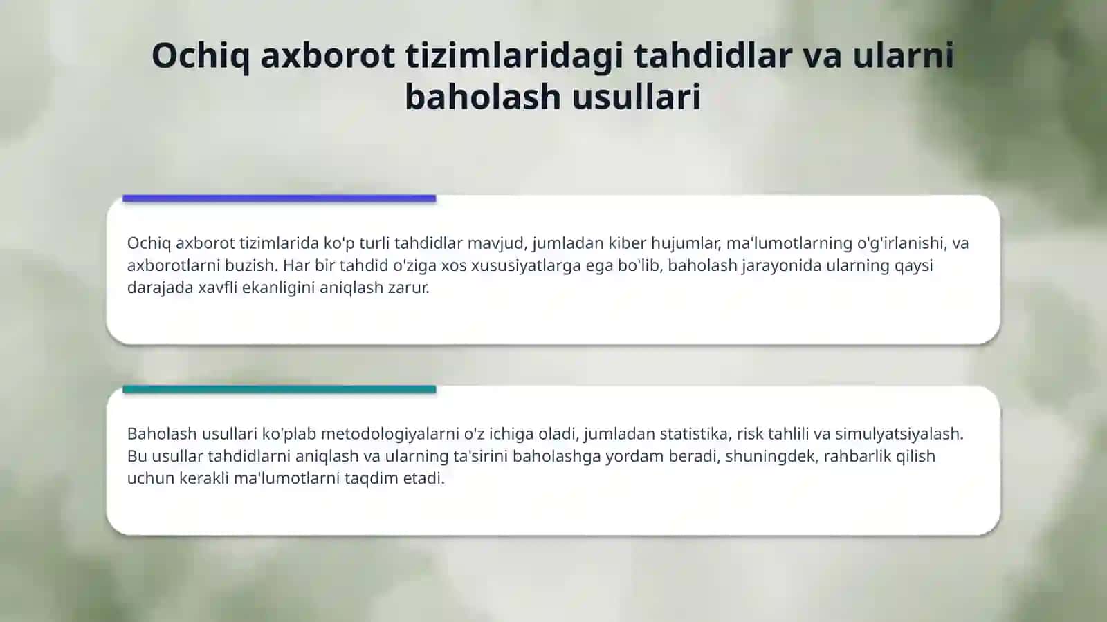 Ochiq axborot kommunikatsiya tizimida insonning axborot tahdidlarini baholash 4