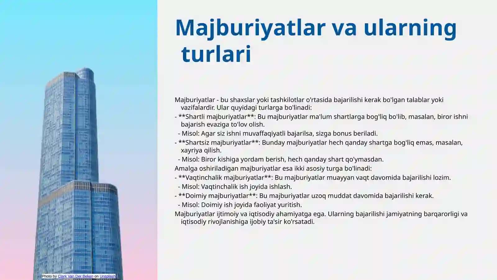 Majburiyatlar tushunchasi va ularni baholash 4