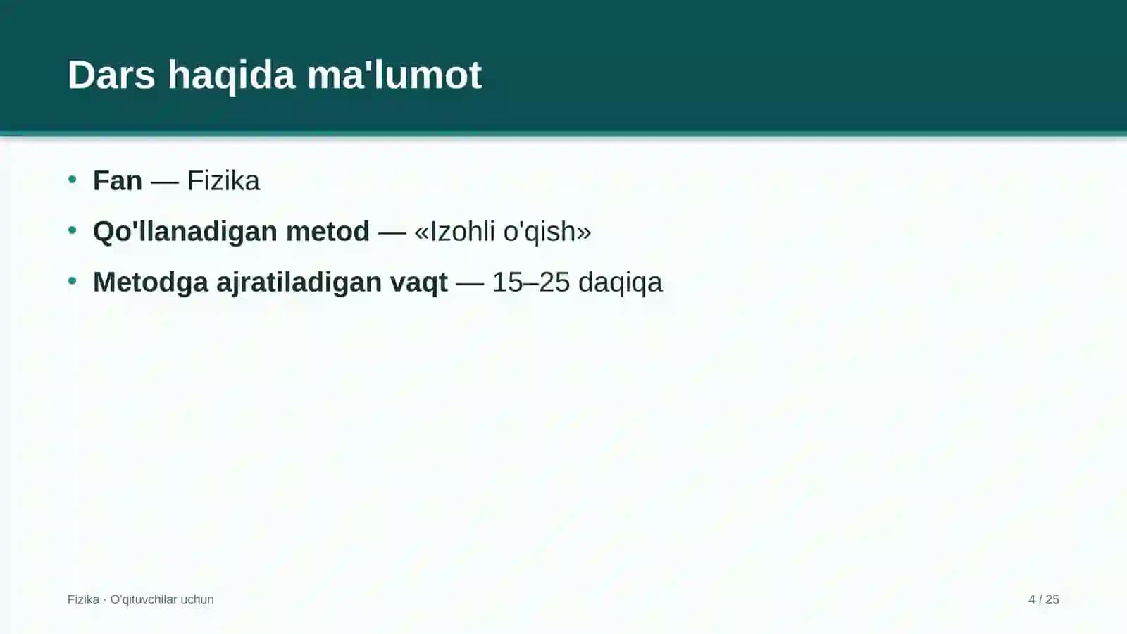 fizika darslarida izohli o'qish metodidan foydalanish 6460 4