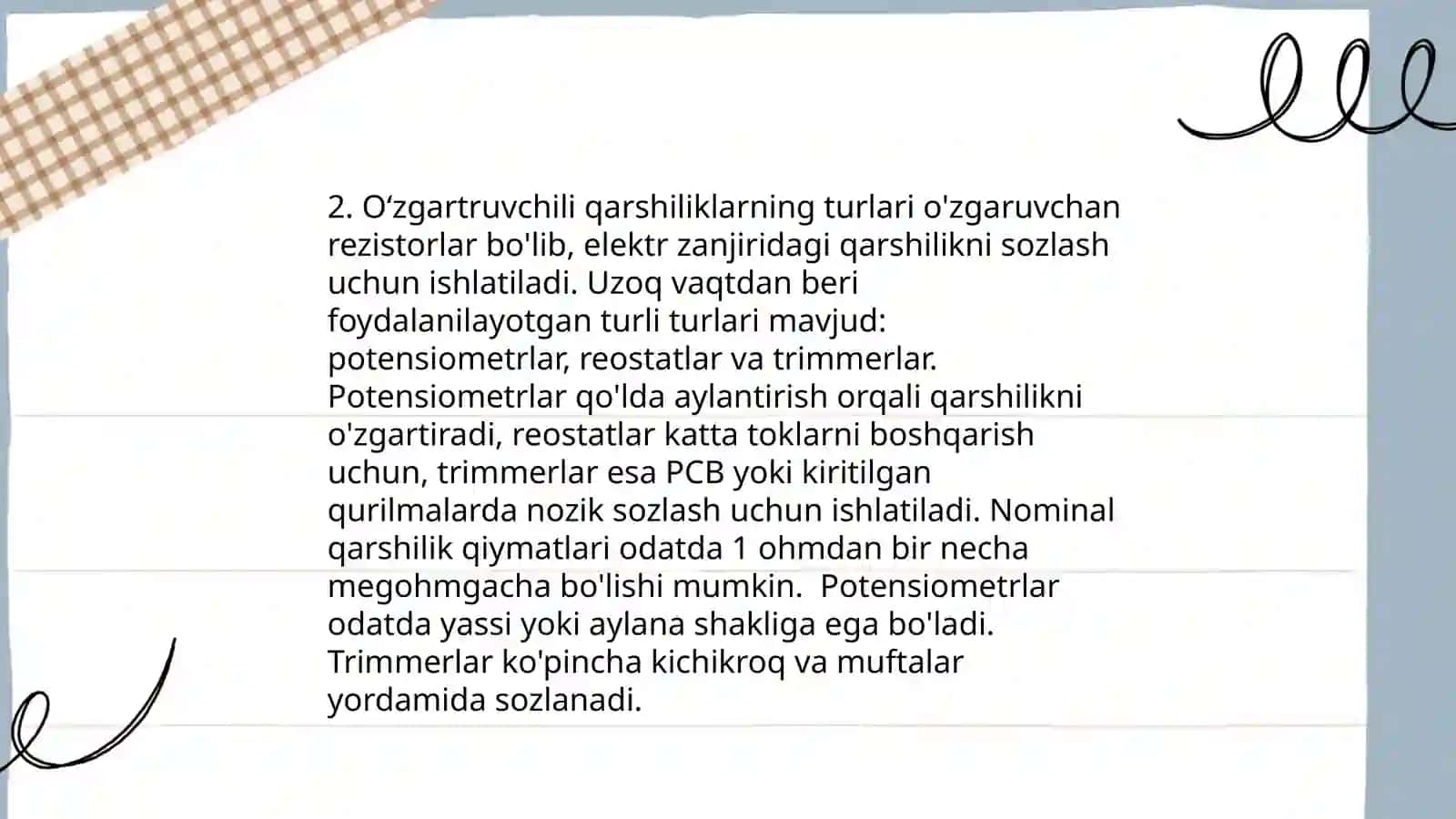 Oʻzgartruvchili qarshiliklar 4