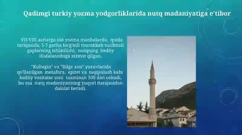 Qadimgi turkiy yozma yodgorliklarida notiqlikka e'tibor 4