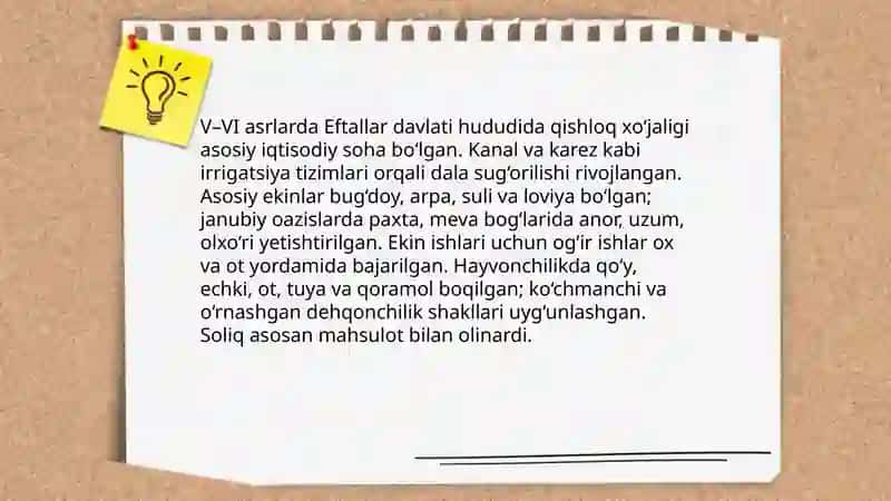 Eftallar Davlati davrida ijtimoiy-Iqtisodiy hayot 4