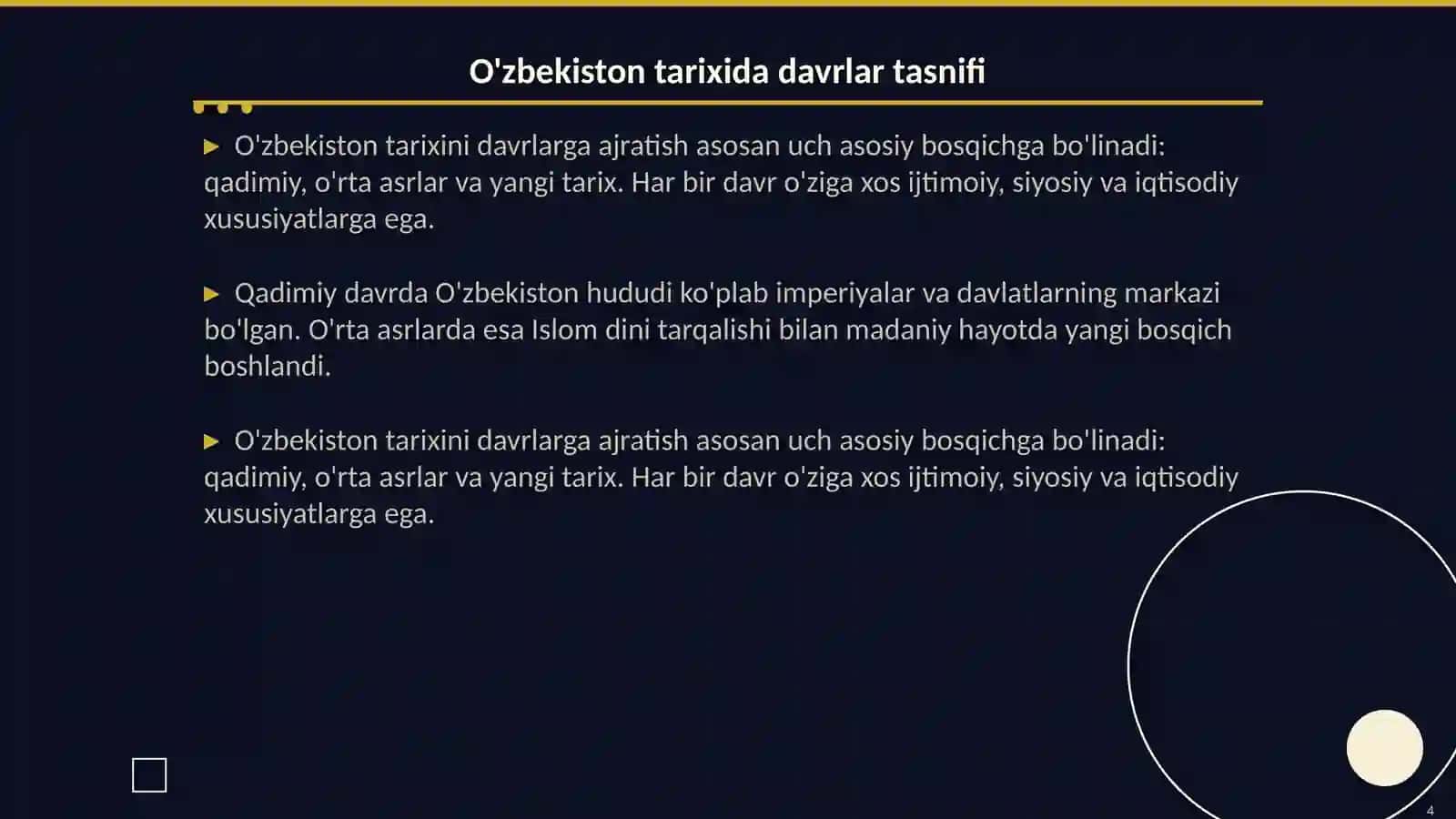 O'zbekiston tarixini davrlashtirish masalasi 4