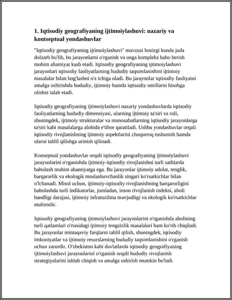 IQTISODIY GEOGRAFIYANING IJTIMOIYLASHUVI JARAYONLARINI OʻRGANISH VA UNGA KOMPLEKS BAHO BERISH 4