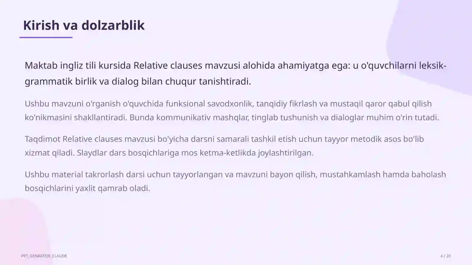 Relative clauses (10-sinf) 4