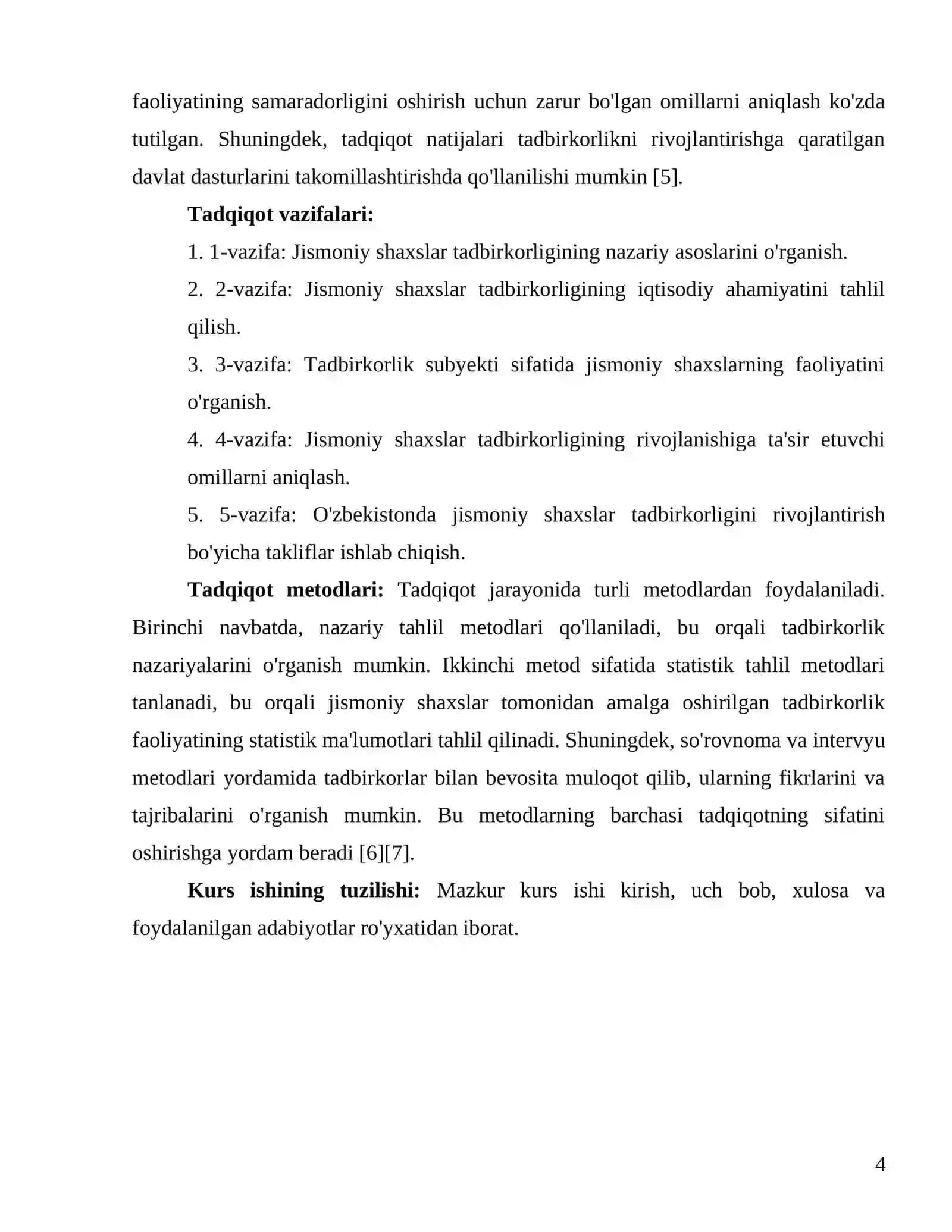 Tadbirkorlik subyekti sifati jismoniy shaxslar YaTT 4