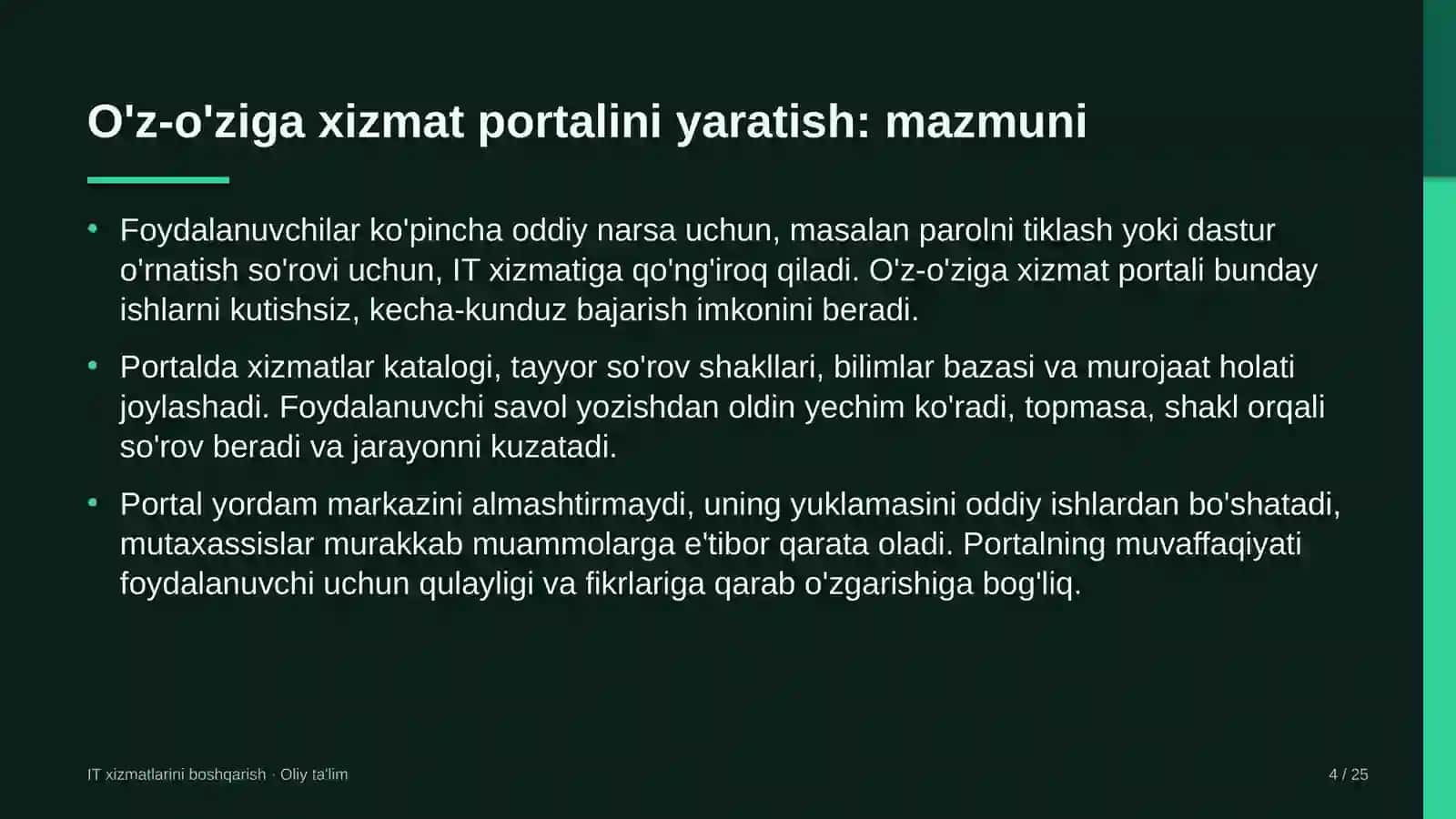 raqamli iqtisodiyotda foydalanuvchilar uchun o'z o'ziga xizmat portalini yaratish 6877 4