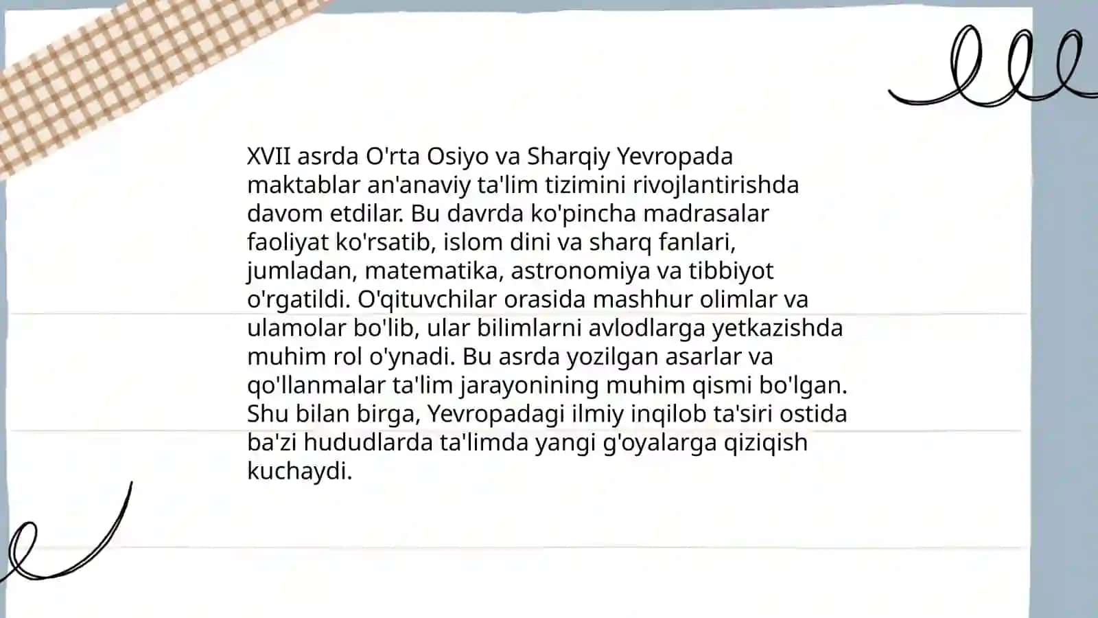XVII asrdan XX asrning yarmigacha tarbiya, maktab va pedagogik fikrlar 4
