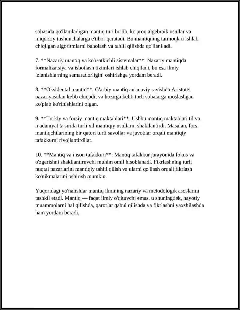 MANTIQ ILMINING ASOSIY MASALALARI VA ULARNI TADQIQ ETISH YO’NALISHLARI 4