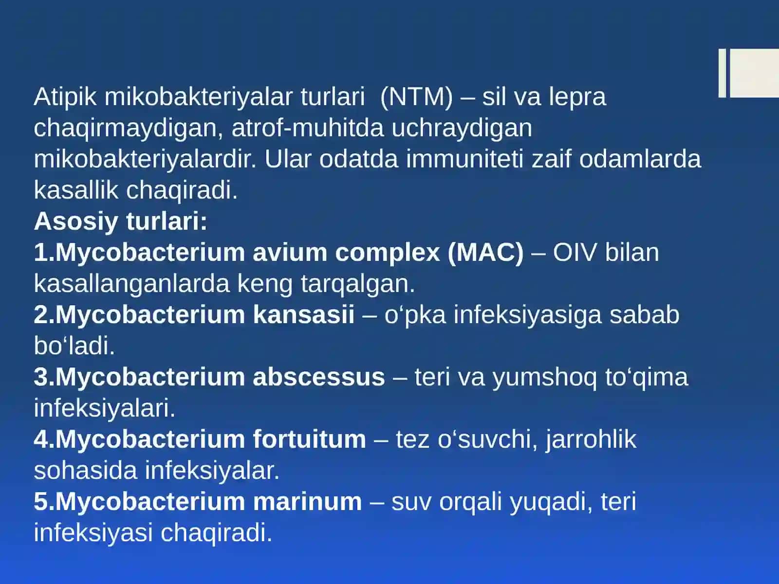 Atipik mikrobakteriyalar turlari 4