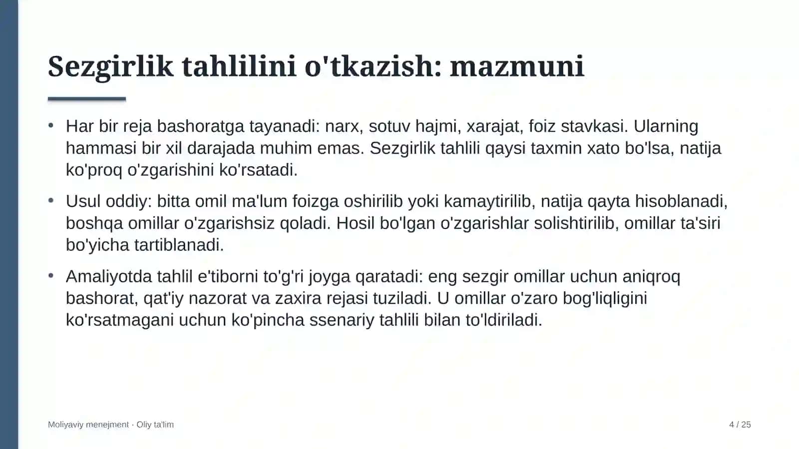 mashina traktor parklarida sezgirlik tahlilini o'tkazish 8214 4