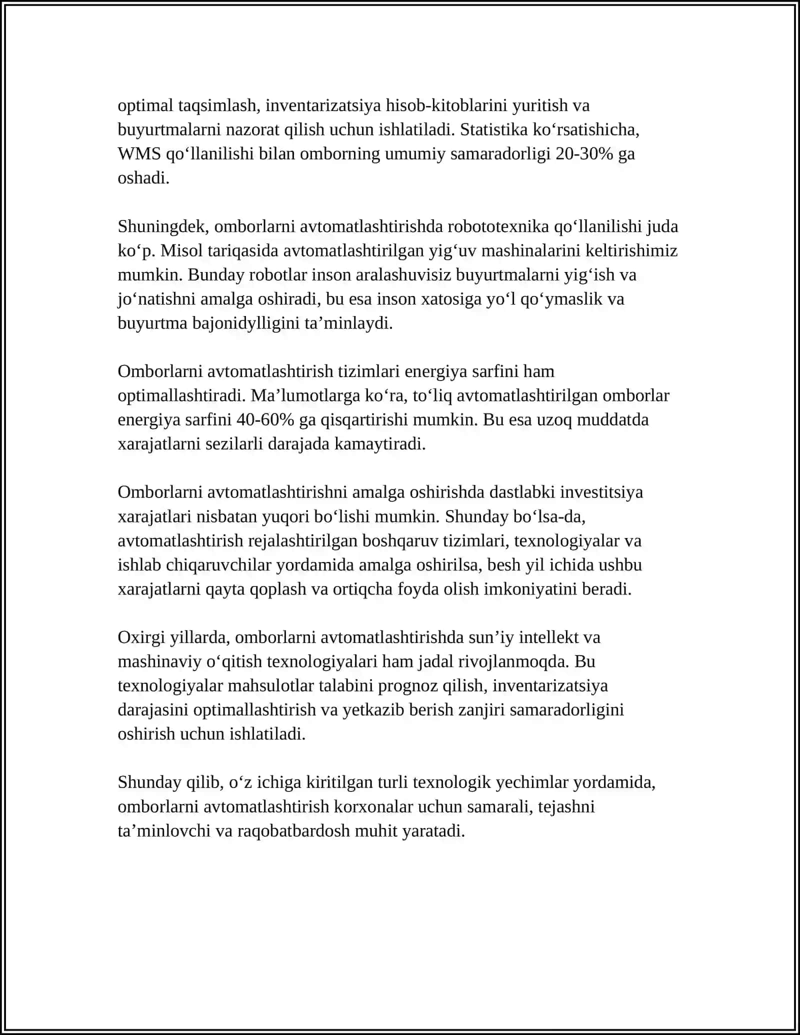 SAQLASH OMBORLARIDA FOYDALANADIGAN USKUNA VA TEXNIKALAR TURLARI 4