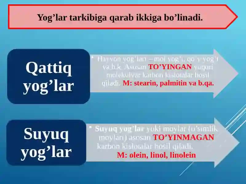 Yog’lar va Sovunlar 4