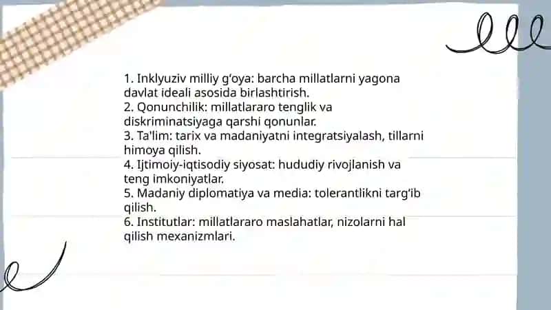 Milliy gʻoyaning millatlararo totuvlikni taʼminlashdagi oʻrni 4
