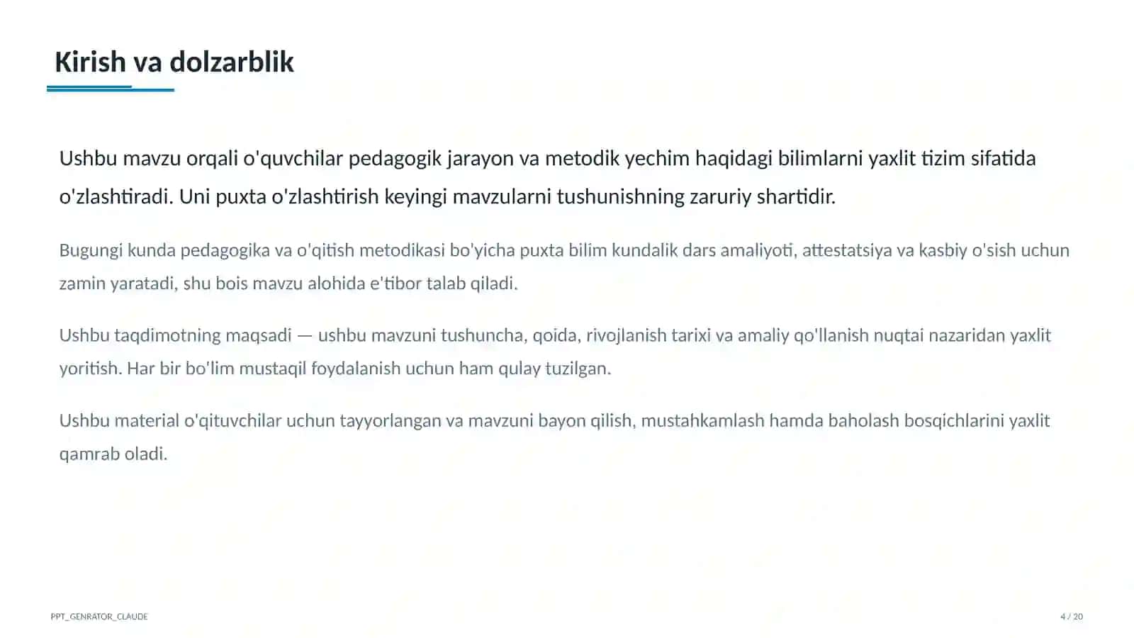 O'qituvchilarning Milliy sertifikatiga tayyorgarlik 4