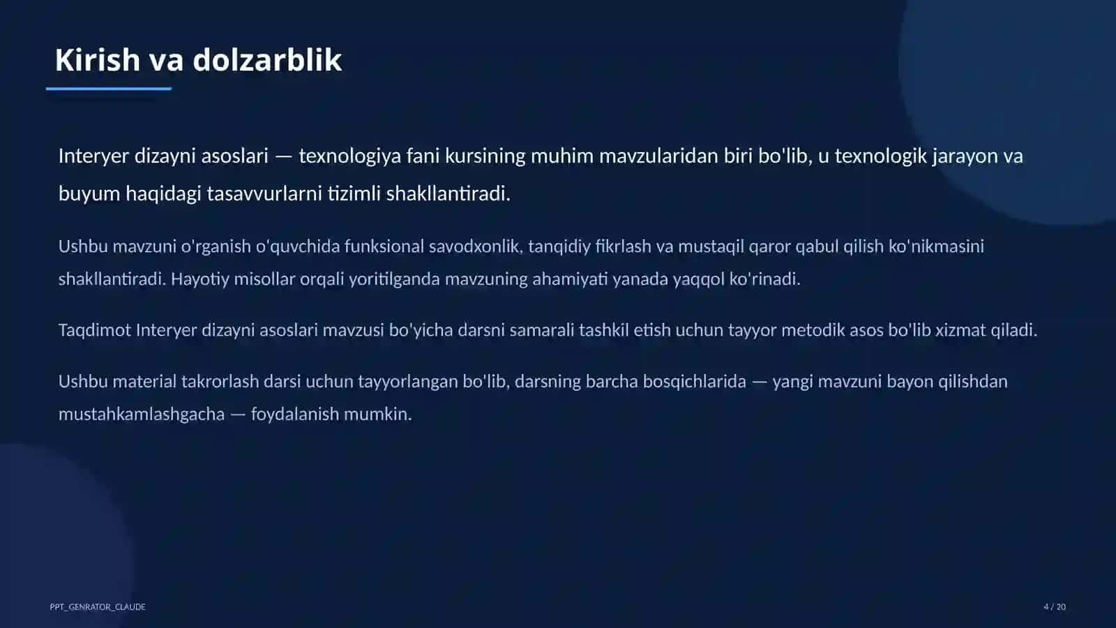 Interyer dizayni asoslari (8-sinf) 4
