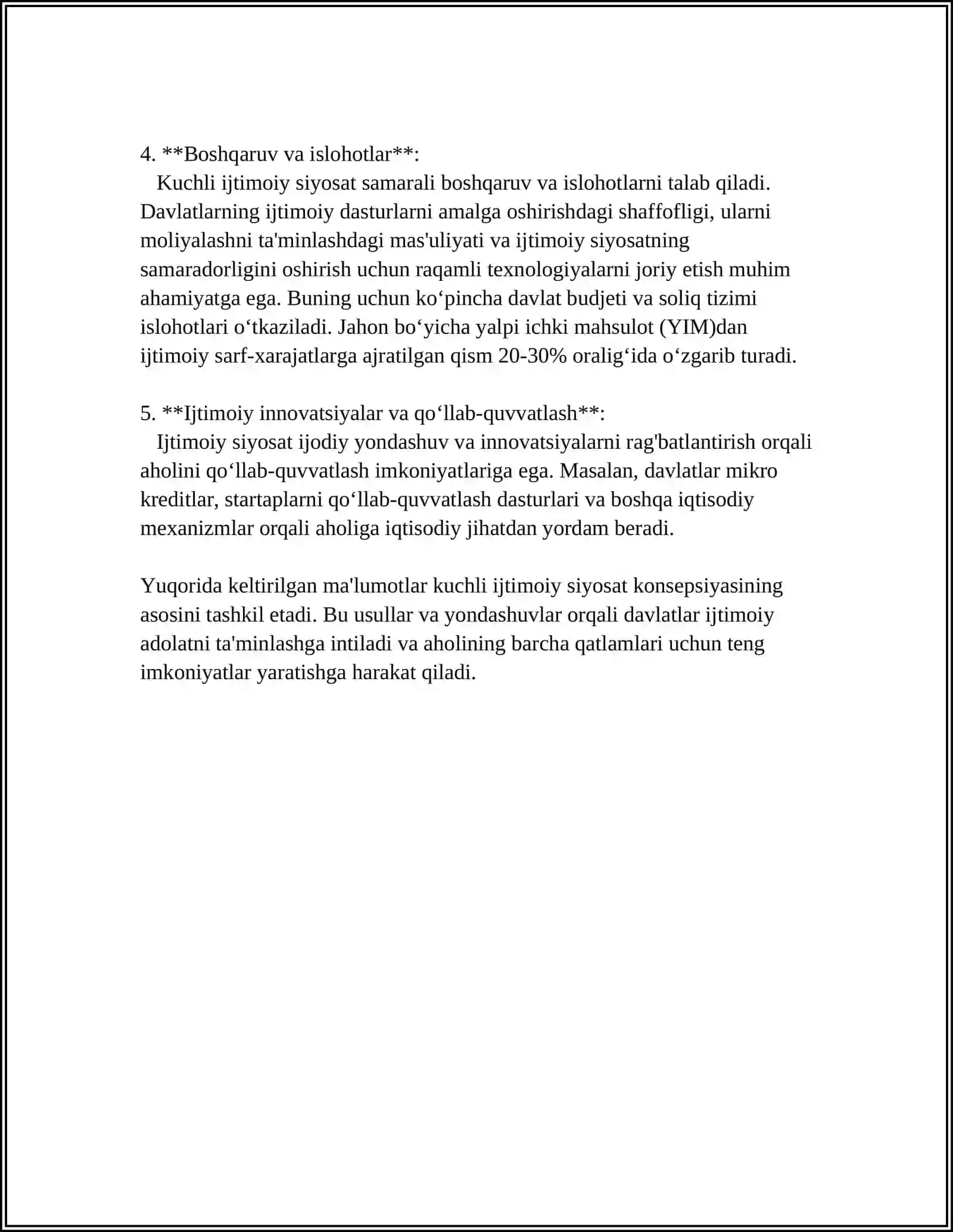 Kuchli ijtimoiy siyosat konsepsiyasi 4