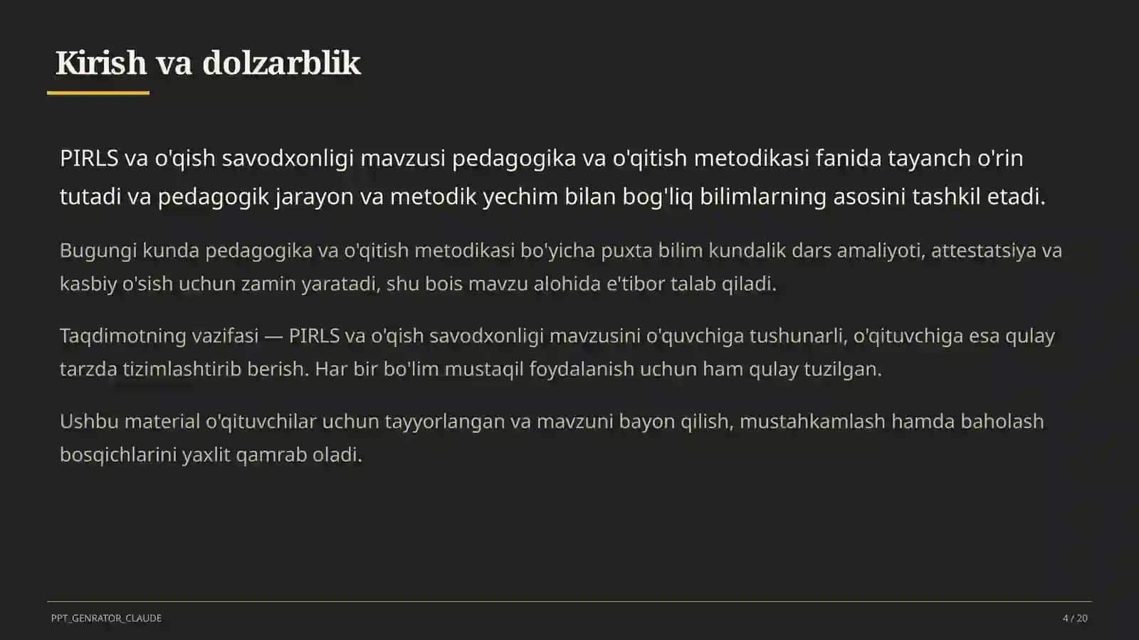 PIRLS va o'qish savodxonligi 4