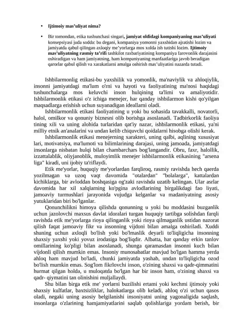 BIZNES ETIKA VA IJTIMOIY MA’SULIYAT 4