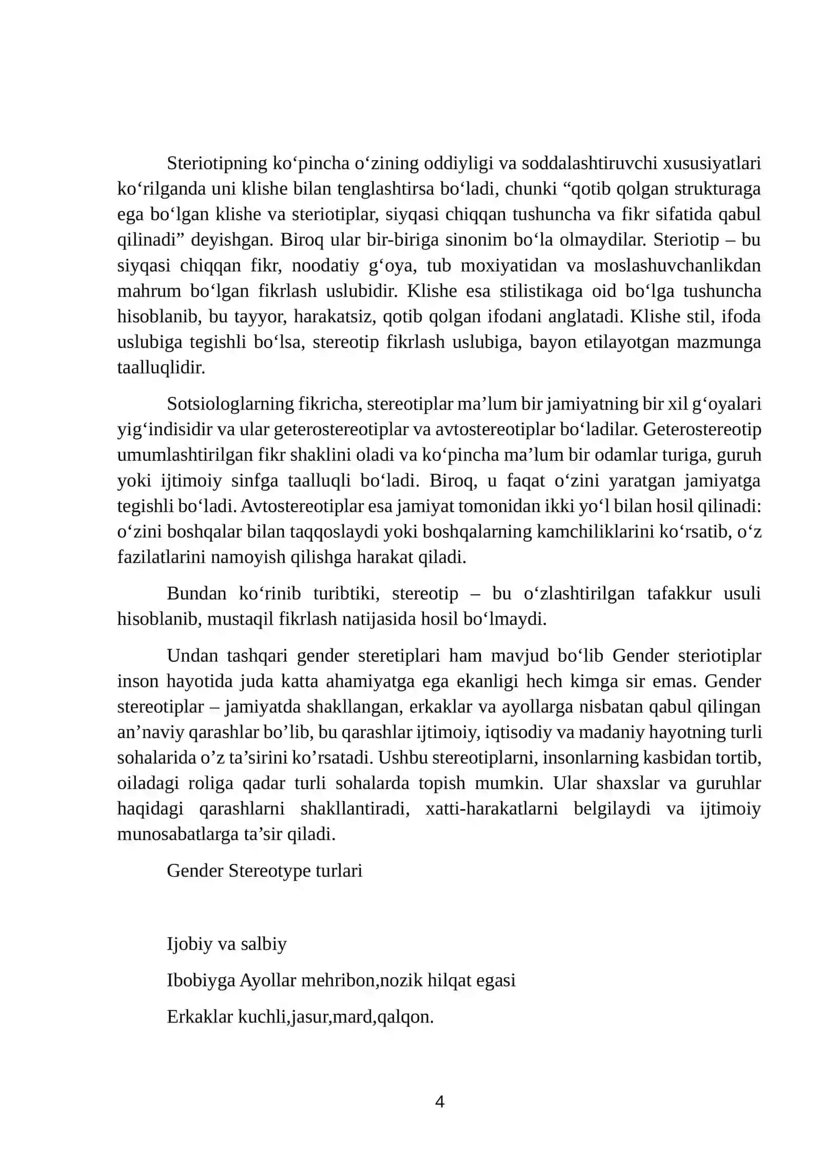 Mustaqil ish: Stereotiplar va ularning ijtimoiy idrokga ta’siri 4