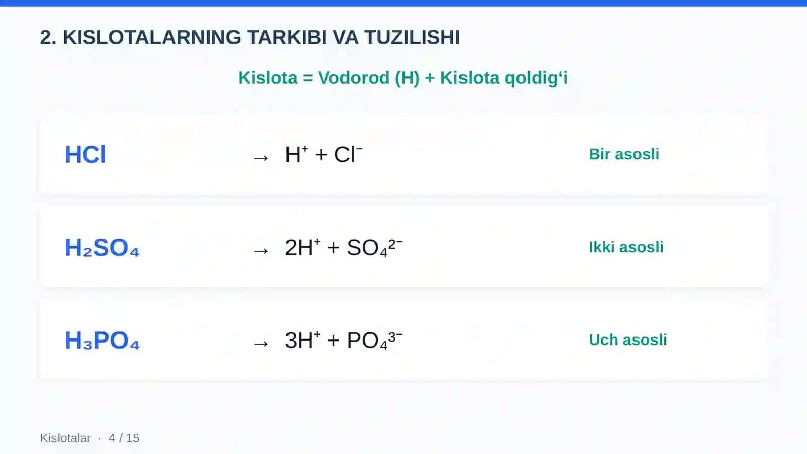 KISLOTALAR 4