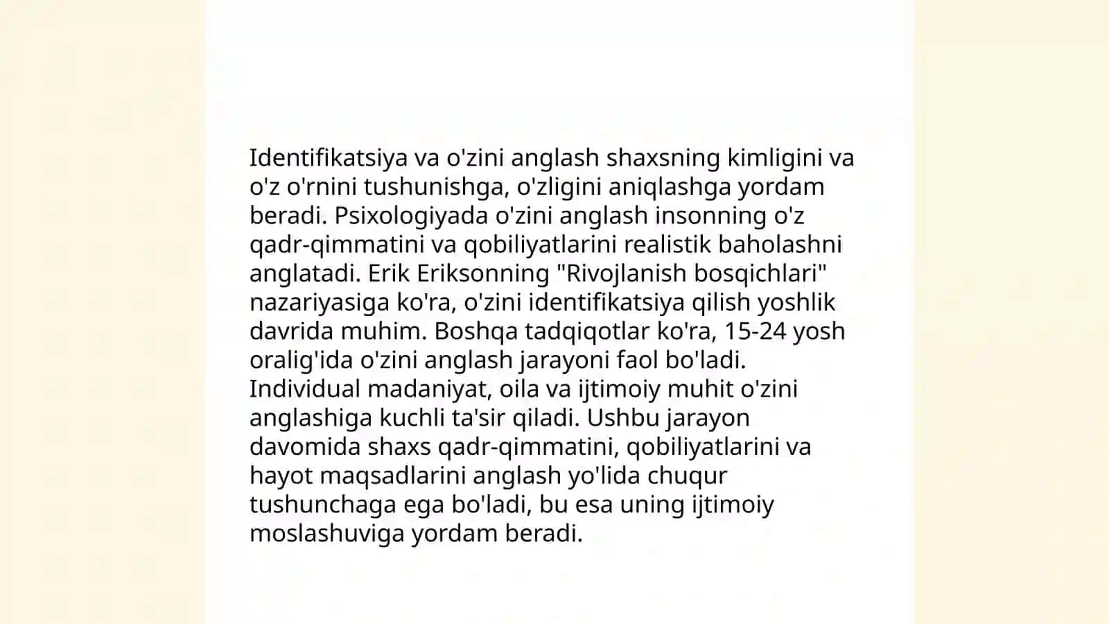 O'smirlik va ilk o'spirinlik yoshi davrlaridagi psixik rivojlanish 4