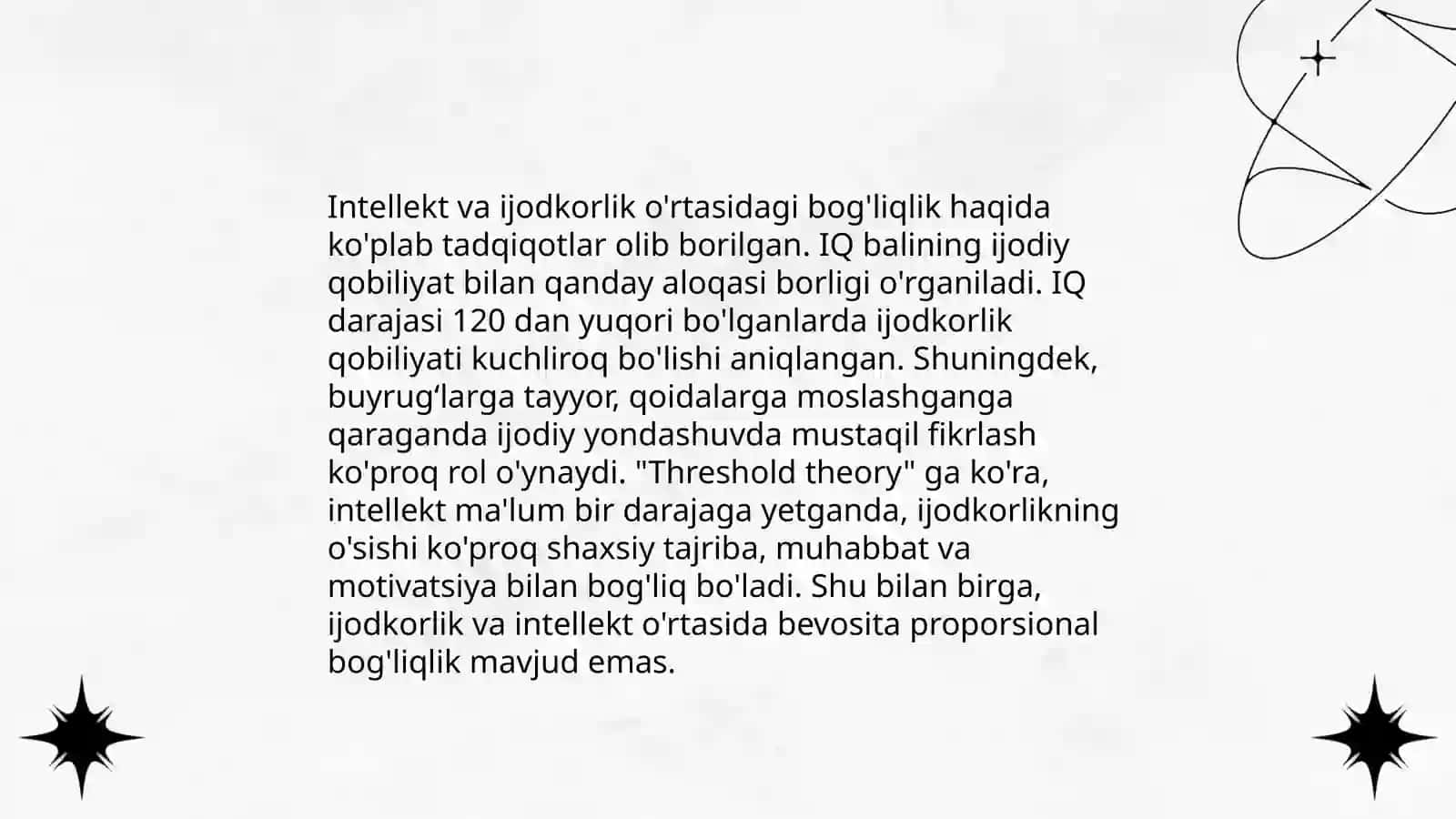 Intellekt va kreativlik nazariyalari 4