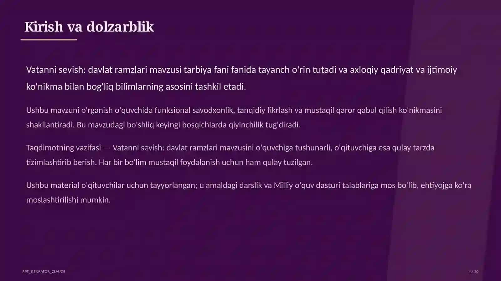 Vatanni sevish: davlat ramzlari (3-sinf) 4
