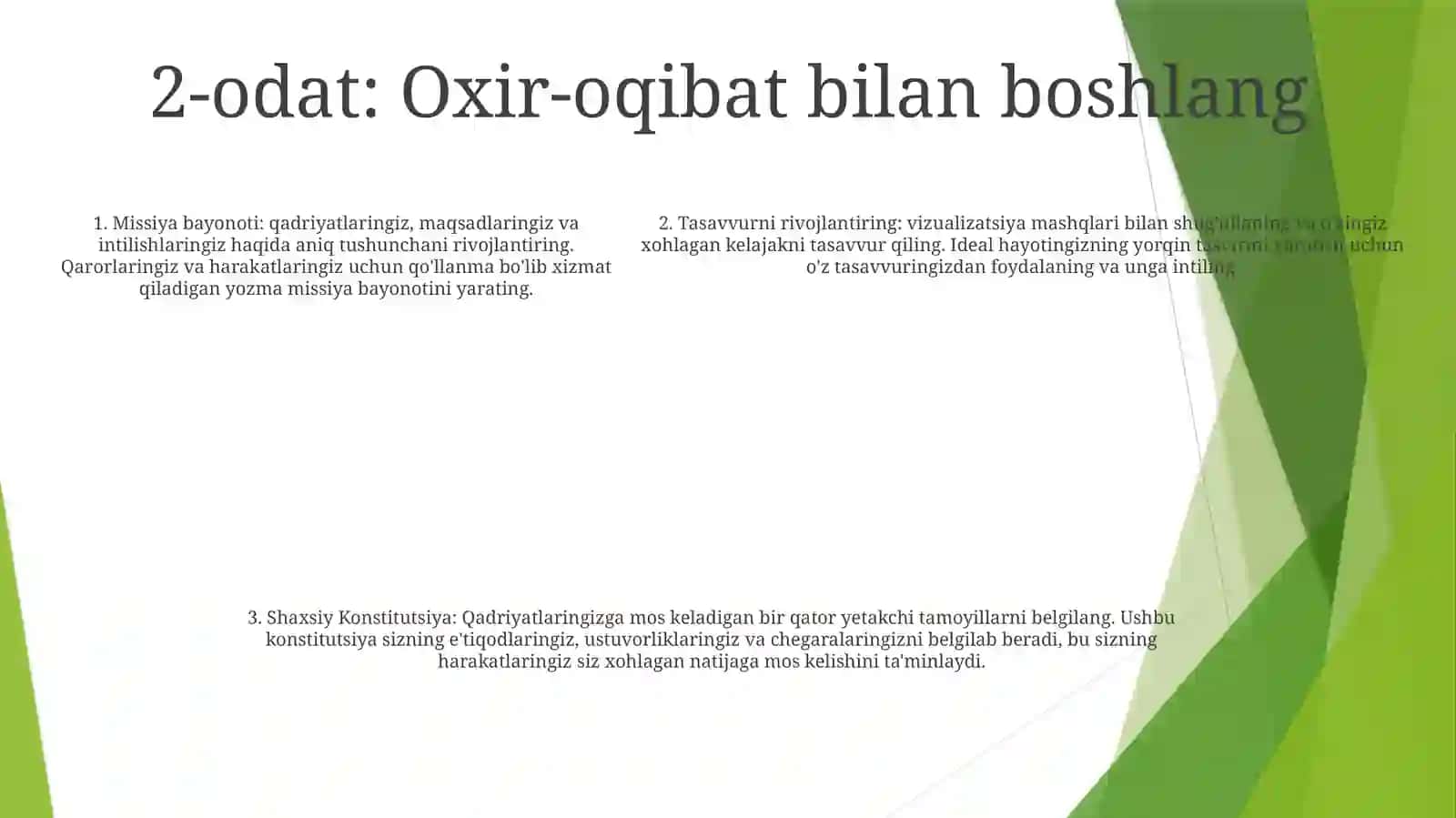 Muvofaqqiyatli Insonlarning 7 Kònikmasi 4