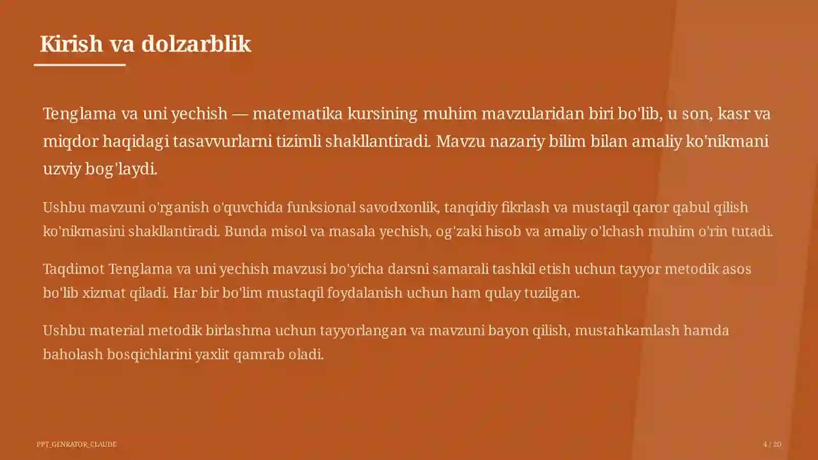 Tenglama va uni yechish (5-sinf) 4