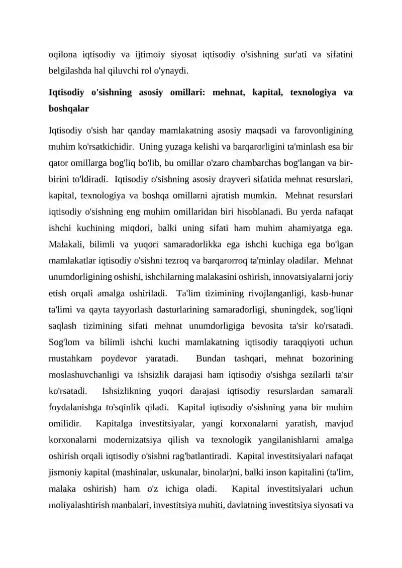 Iqtisodiy o'sishda omillari va madellari 4