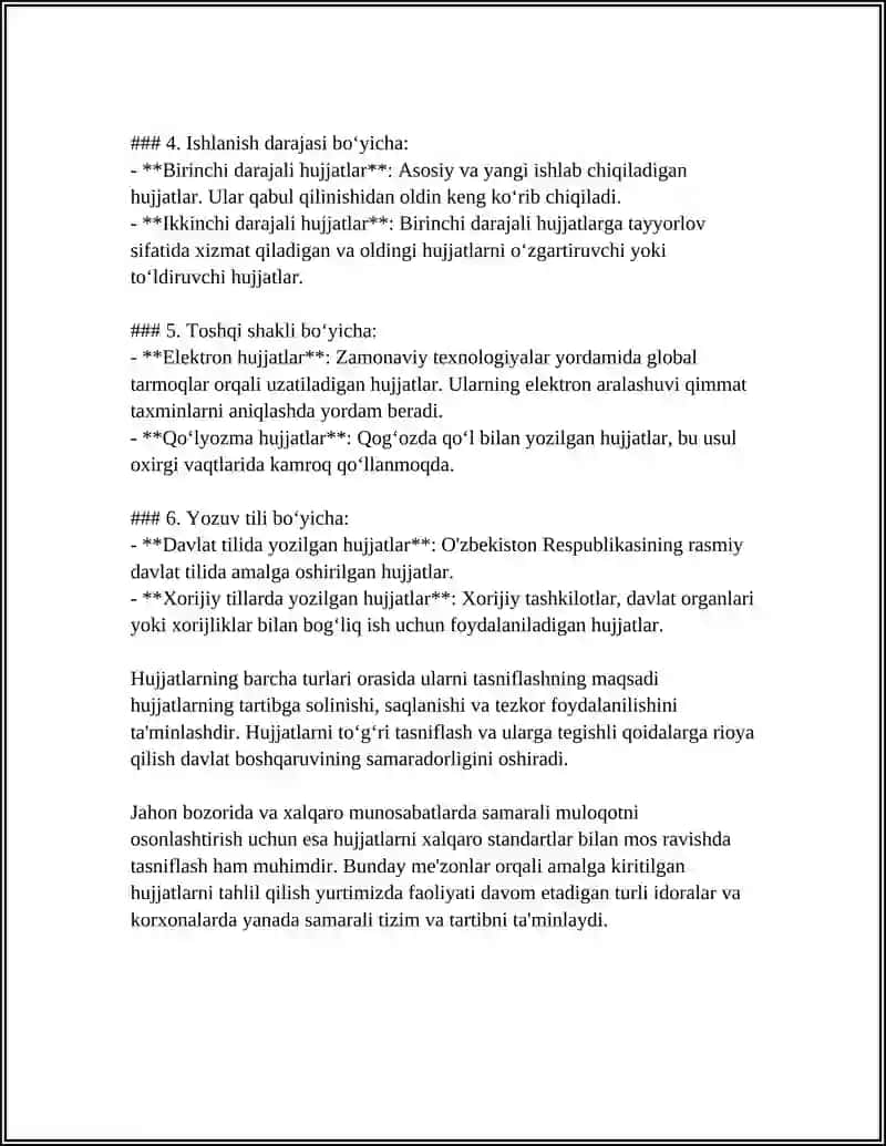 Hujjat turlari va ish yuritish asoslari 4