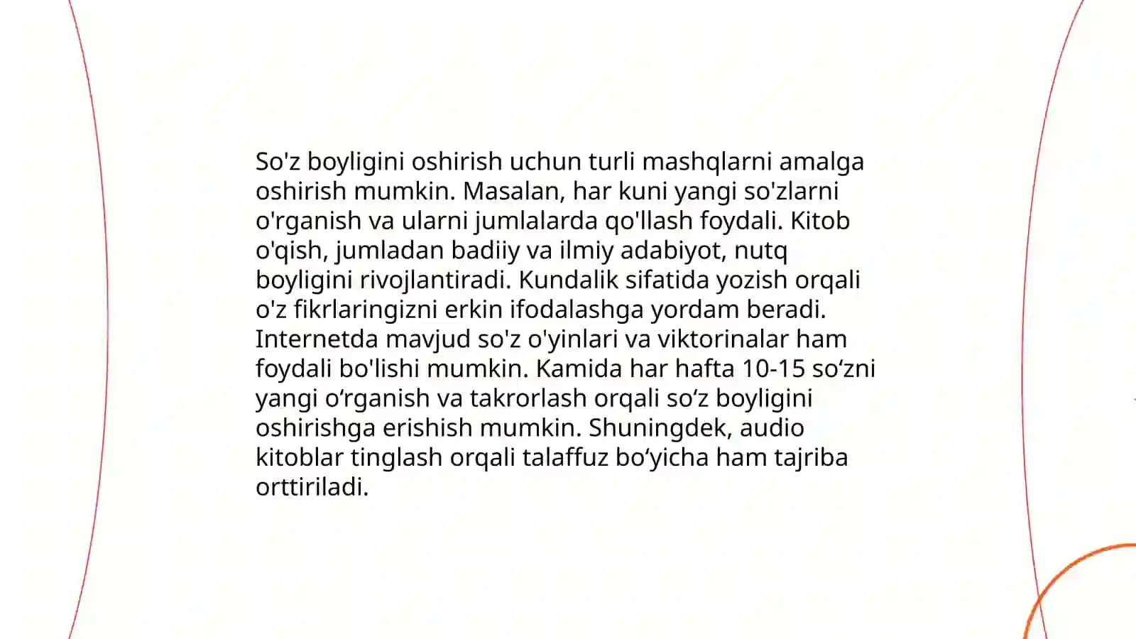 O'qish texnikasini yaxshilash yo'llari 4