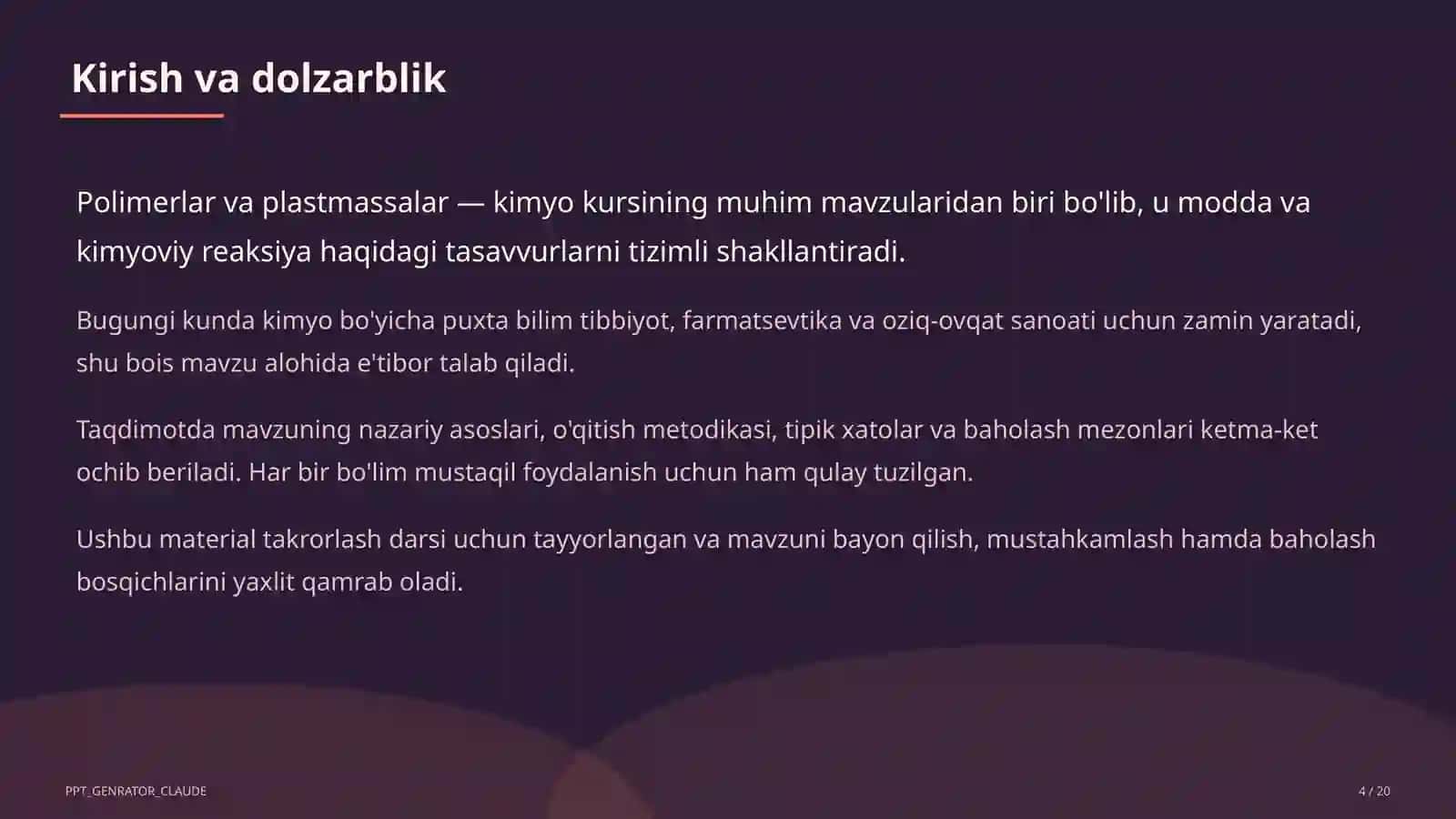 Polimerlar va plastmassalar (11-sinf) 4