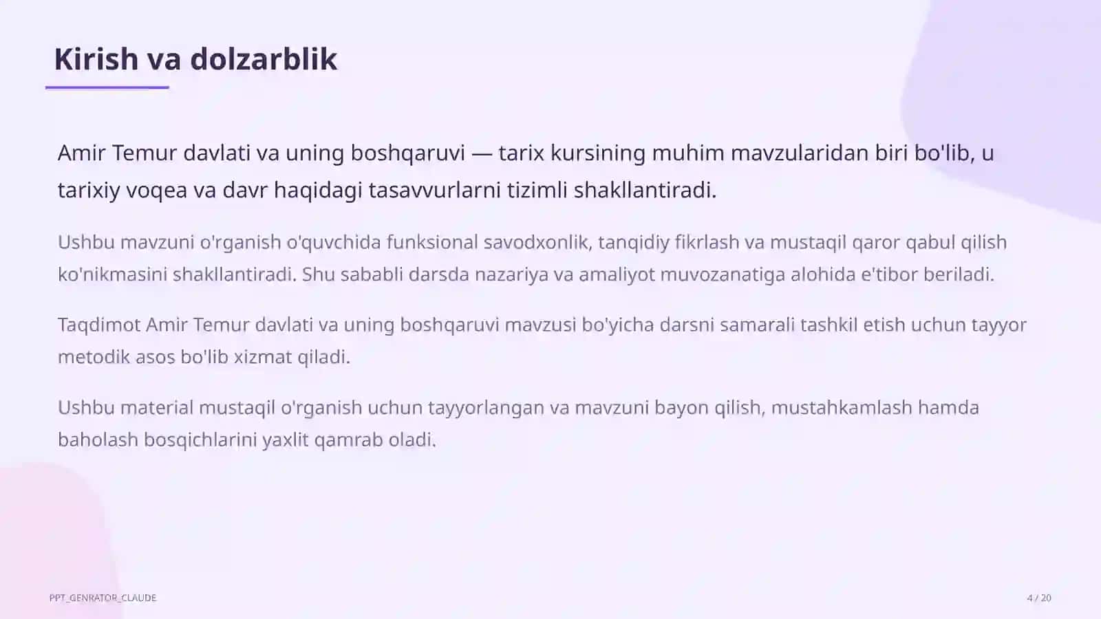 Amir Temur davlati va uning boshqaruvi (8-sinf) 4
