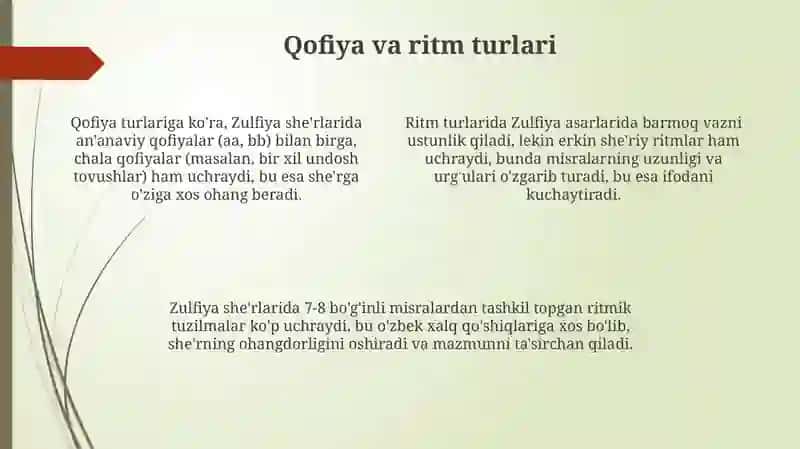 Zulfiya sherlarida qofiya va ritm mavzusi 4