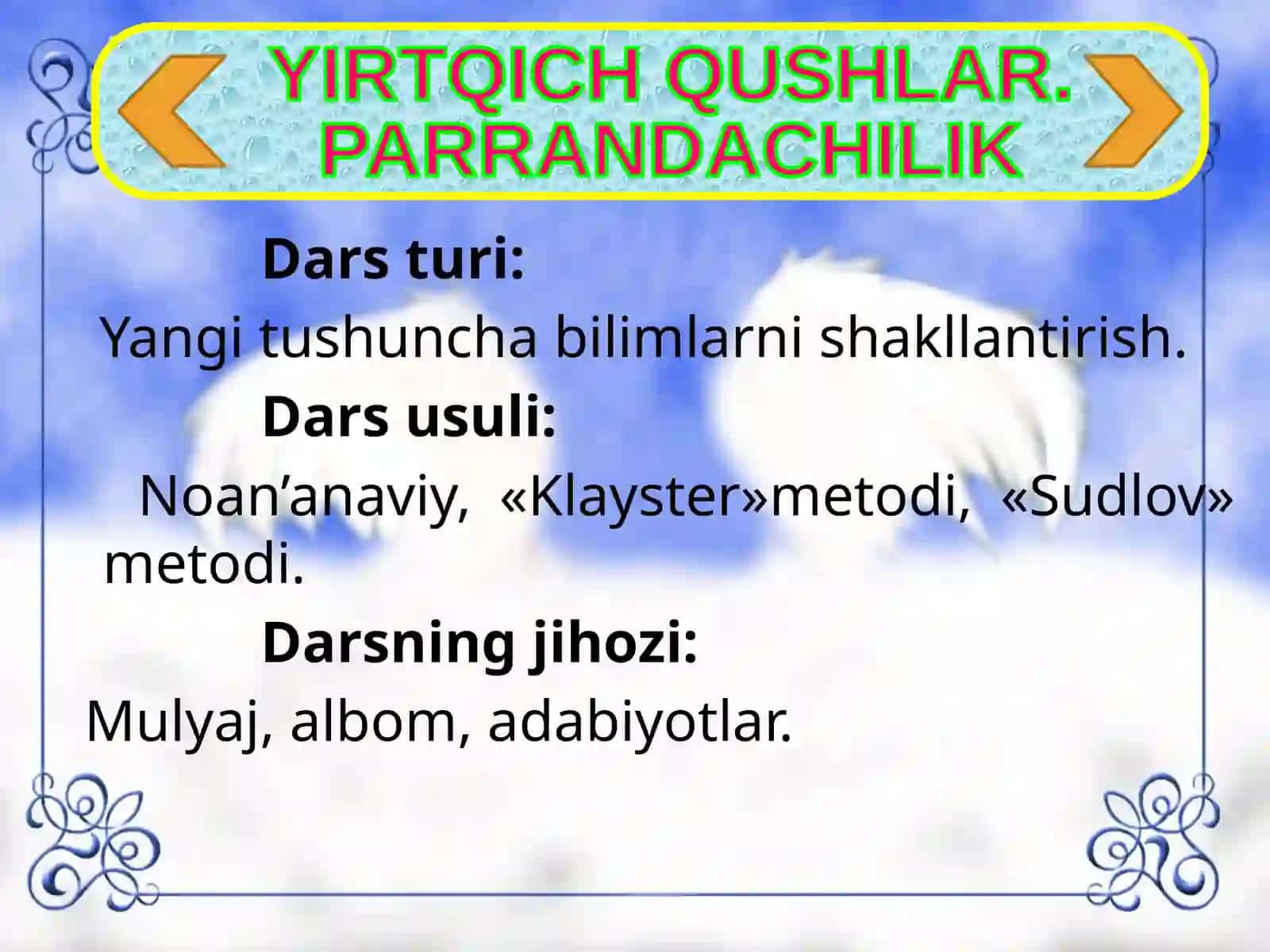 Zoologiya fanidan dars taqdimoti 4