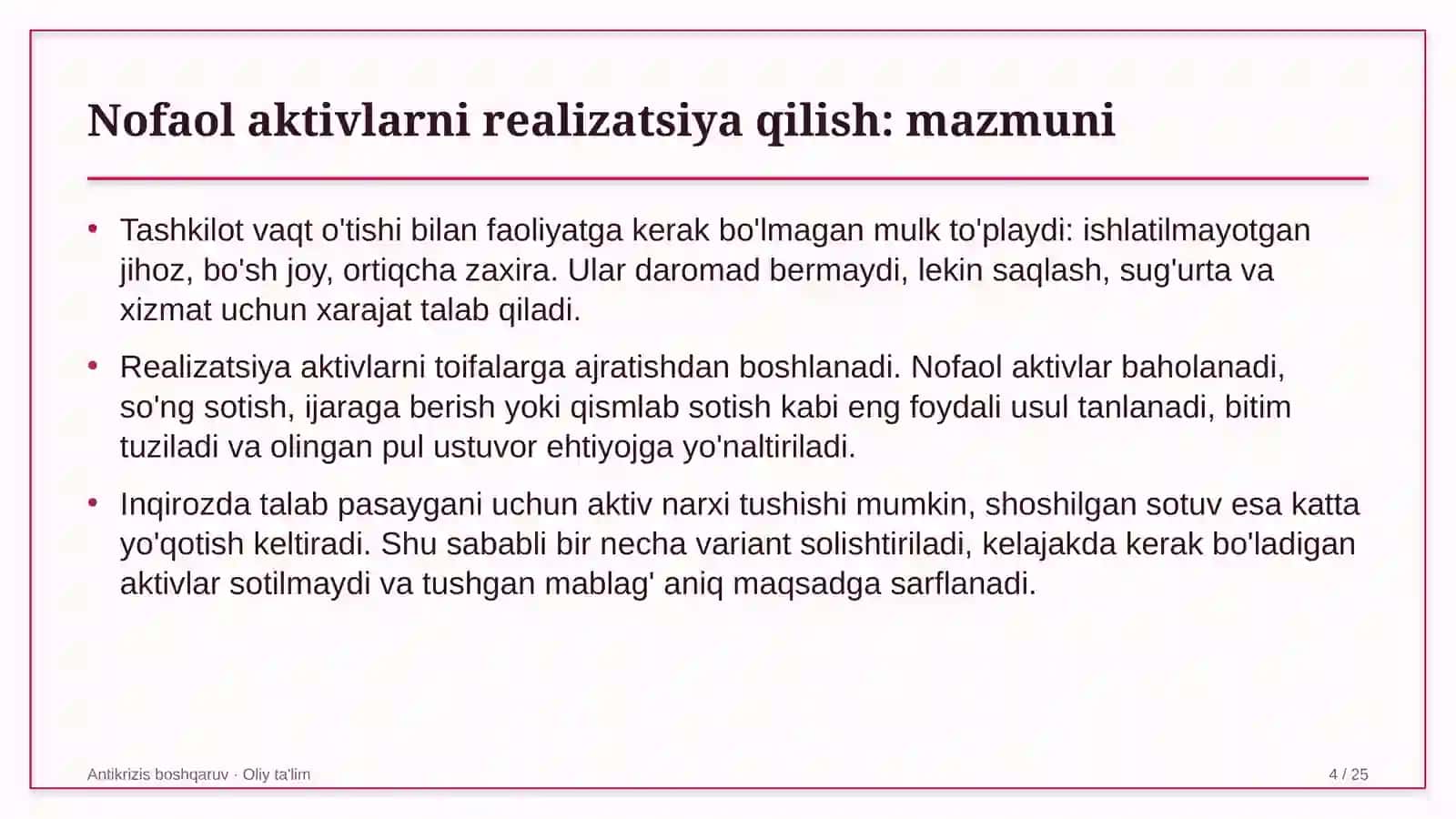 aviatsiya texnikasini ta'mirlash korxonalarida nofaol aktivlarni realizatsiya qilish 2666 4