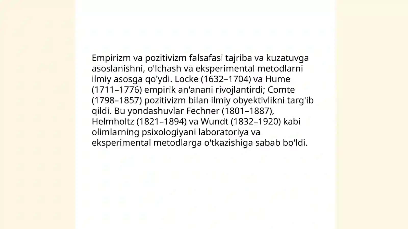 Eksperimental psixologiyaning paydo bo'lish shart- sharoitlari 4