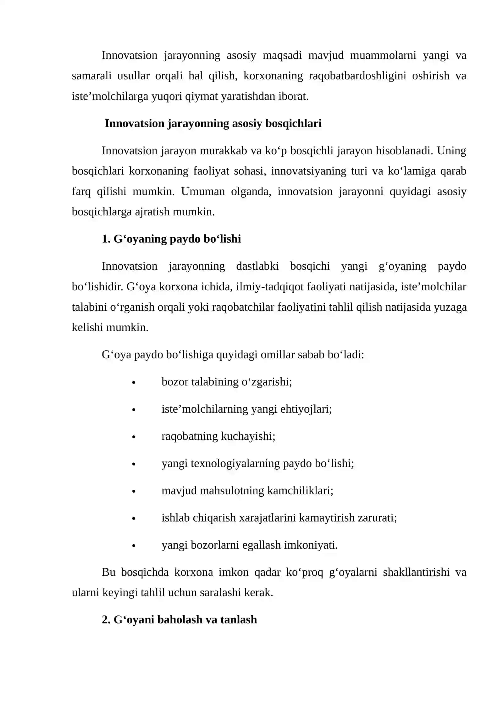INNOVATSION JARAYONNING ASOSIY BOSQICHLARI VA UNING MENEJMENTI 4