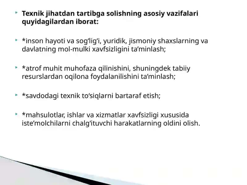 "Texnik jihatdan tartibga solishto'g'risi qonuni" 4