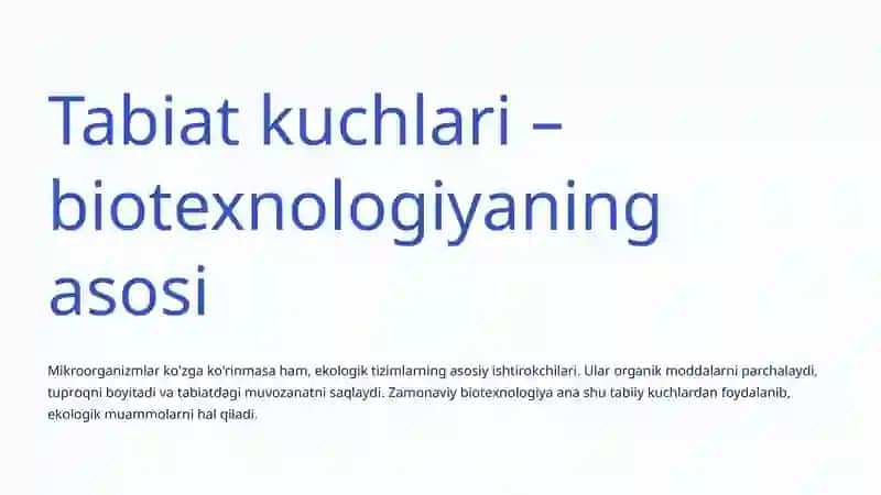 Biotexnologiyaning ekologiyadagi o'rni 4