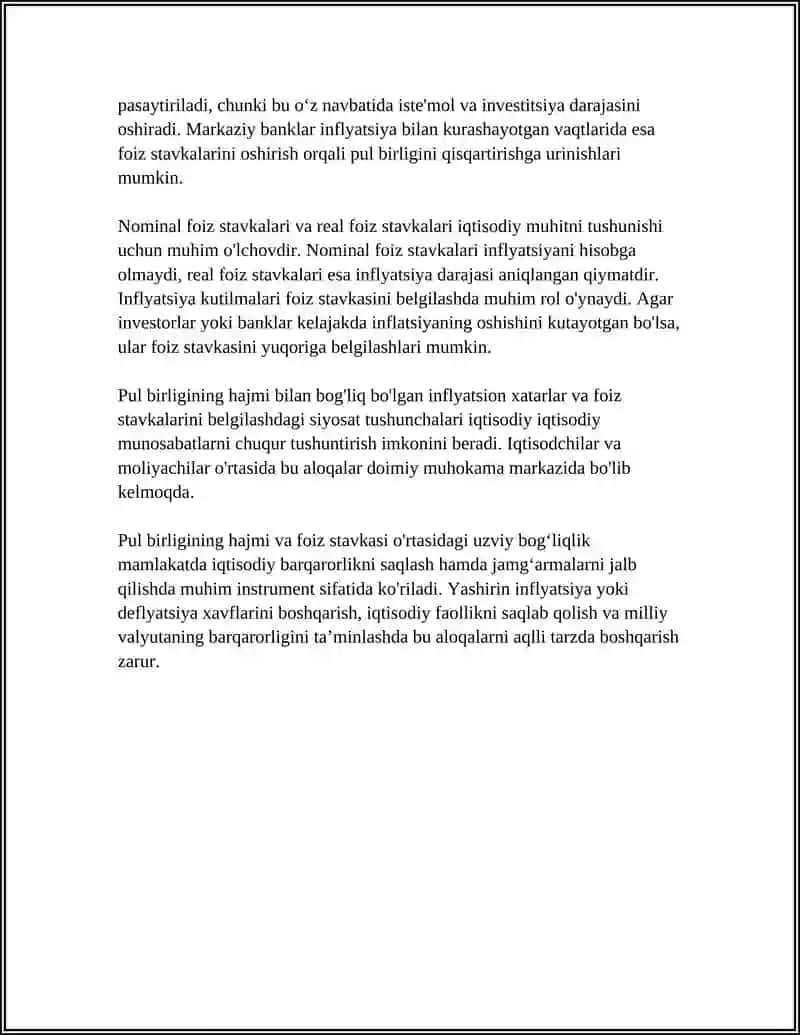 PUL BIRLIGINING FOIZ STAFKASIGA TA'SIRI 4